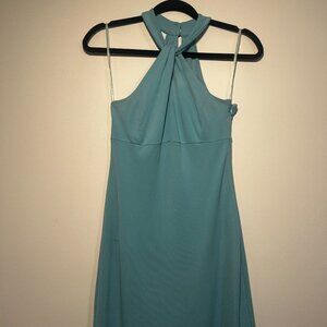 Ann Taylor LOFT Teal Halter Dress Size 4